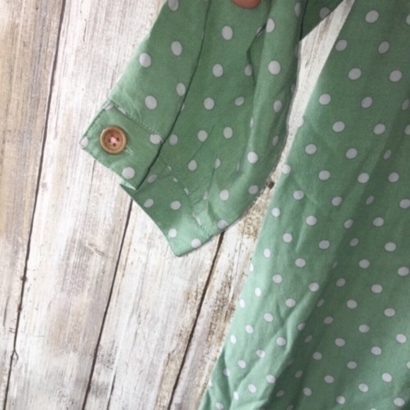 Matilda Jane Enticing Eyelet Green Polka Dot Blouse - Picture 4 of 8